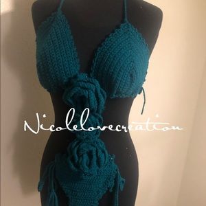 One piece crotchet bikini